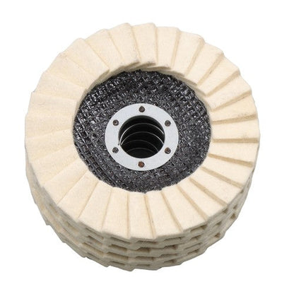 5PCS 4.5"×7/8" Felt Flap Disc Polishing Flap Discs Wool Flap Buffing Wheel Pad