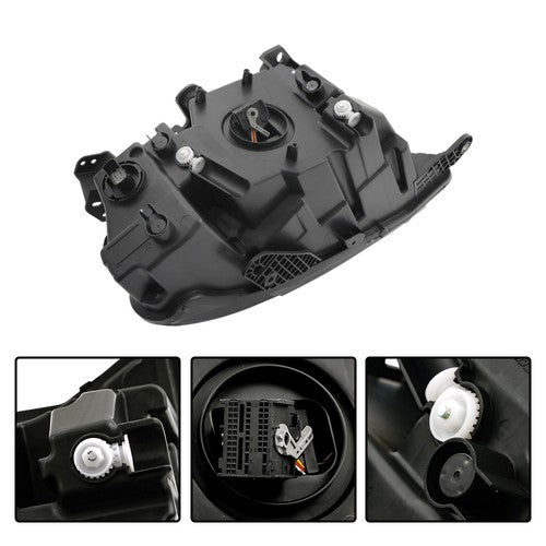For Grand Cherokee 2021-2024 (w/o Animation & Leveling) Pair Headlamps LED Black