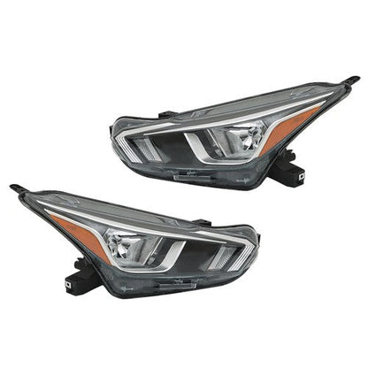 For Nissan Versa S SV 20-21 OE Pair LH+RH Headlight Assembly Set Chrome Housing