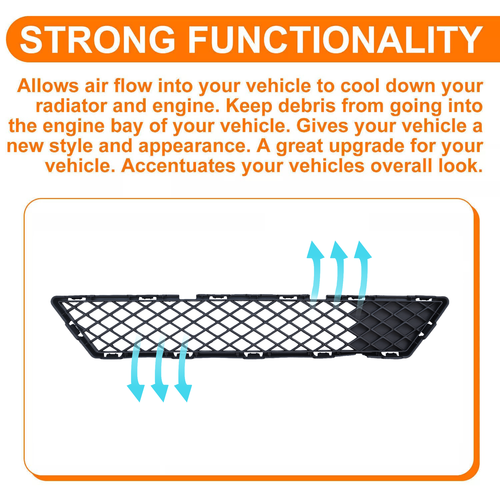 Front Lower Bumper Black Mesh Grille For 2015 16 Nissan Versa Note SR Hatchback