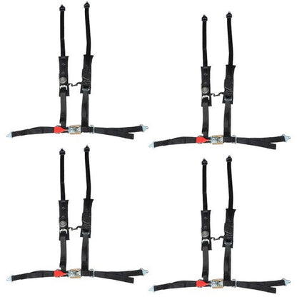 4 Pack Seat Belt Harness 4 Point 2" Padded Black For Polaris RZR XP S 4 1000 New