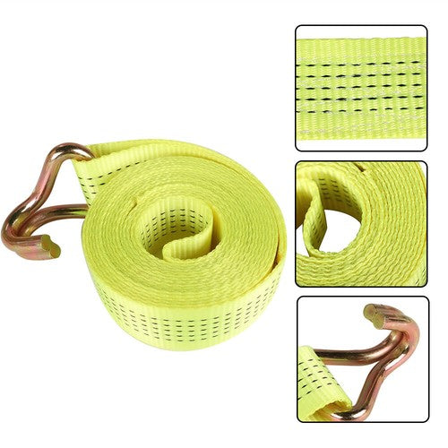 8-Pcs 2" x 15 Ft Ratchet Straps With J Hook 5000 Lbs Heavy Duty Tie Downs