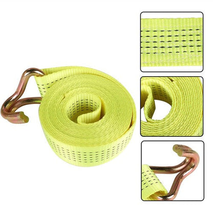 8-Pcs 2" x 15 Ft Ratchet Straps With J Hook 5000 Lbs Heavy Duty Tie Downs