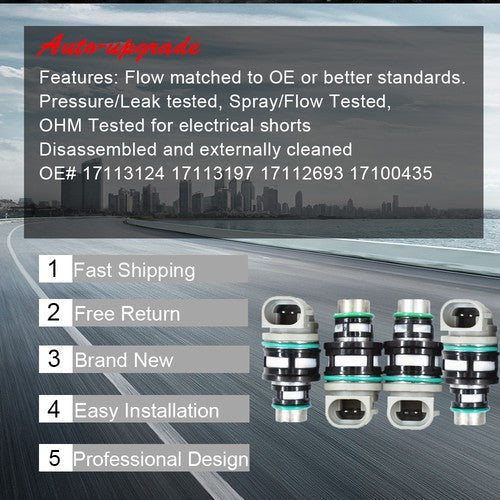 4 Sets Fuel Injector 2.2 17113124 17113197 For Chevy GMC Cavalier Buick Pontica