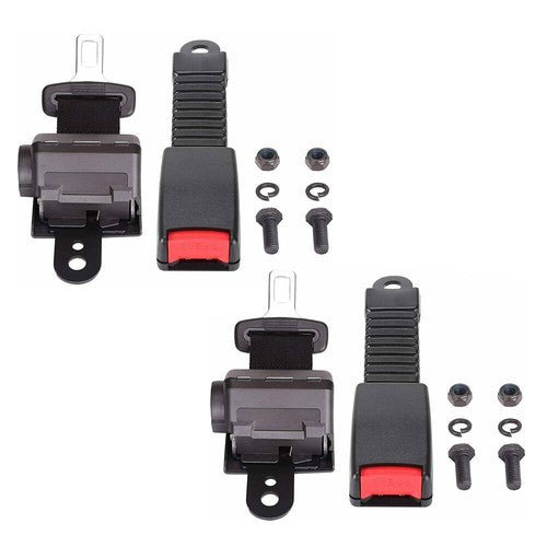 2 PCS Golf Cart Black Seat belts with buckles For EZGO Yamaha Club Car Universal