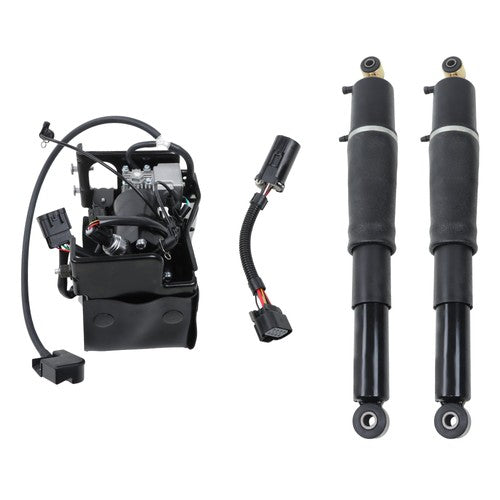 Rear Pair Air Suspension Shocks & Compressor For Chevrolet Cadillac GMC 01-13