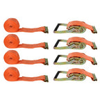 4PCS 15' E Track Ratchet Tie Down Strap Truck Trailer Enclosed Cargo Van Straps