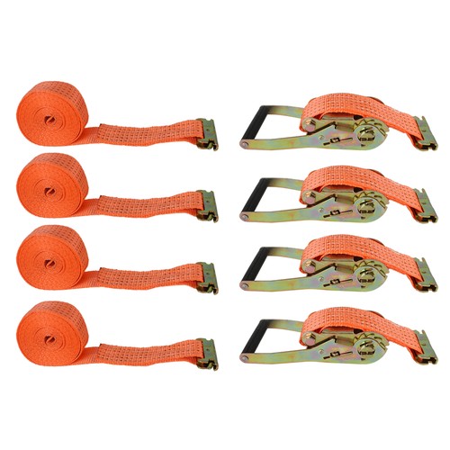 4PCS 15' E Track Ratchet Tie Down Strap Truck Trailer Enclosed Cargo Van Straps