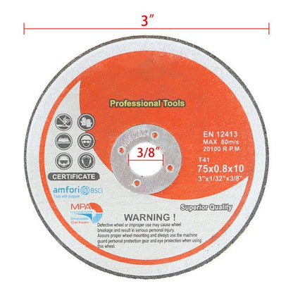 20 Pack 3" x 1/32" x 3/8" Cut Off Wheels Cutting Discs High-Quality