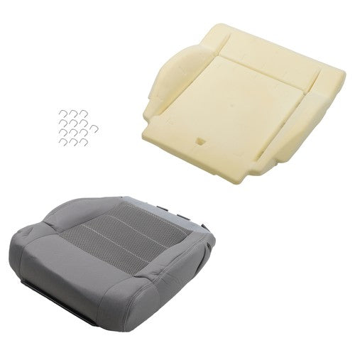 Cloth Passenger Bottom Seat Cover&Foam Cushion Gray For Jeep Wrangler 2007-2012