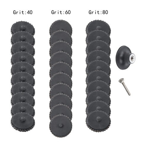 30 PCS 2 Inch Mixed Curved Roll Lock Quick Change Sanding Discs 40/60/80 Grit