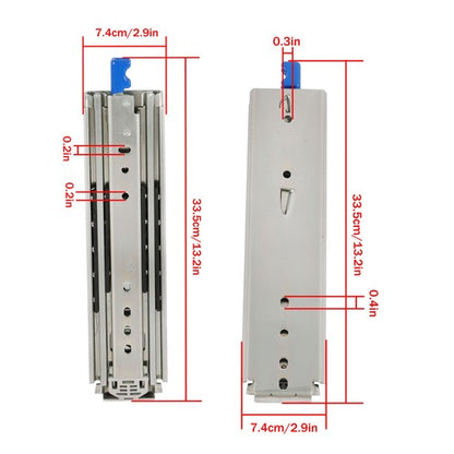 Locking Drawer Slides 12 Inch Full Extension & Lock 500 lb Load Capacity 1 Pair