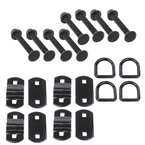 1/2" Heavy Duty Bolt-On Forged D Ring,12000Lbs Break Strength (Pack of 4) Black