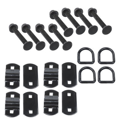 1/2" Heavy Duty Bolt-On Forged D Ring,12000Lbs Break Strength (Pack of 4) Black