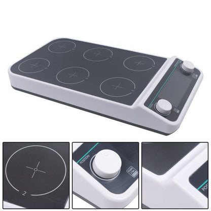 6 Magnetic Stirrer Multi-Position Magnetic 6x500ml 50-1200RPM 120℃/248℉