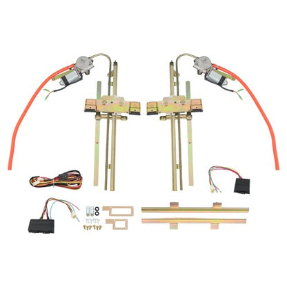 Set 2 Door Street Hot Rat Rod Flat Glass Power Window w/ Switches Wiring NEW