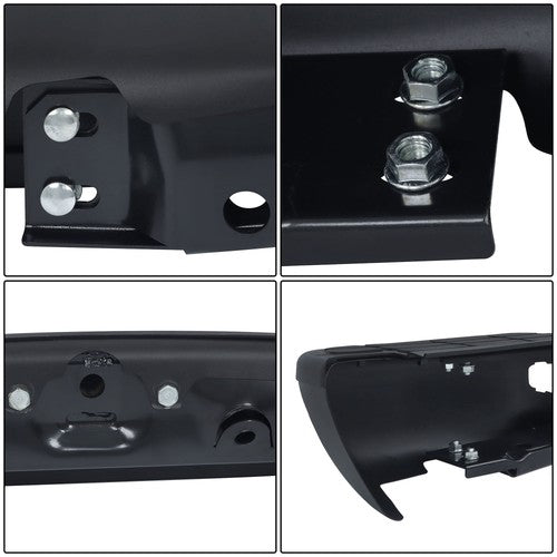 Step Rear Bumper Without Sensor Hole Black Steel Fit For Chevrolet S10 1998-2004