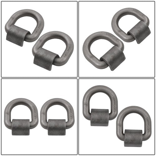 2 Pack 1" Weld On Forged D Ring with Welding Clip 47,000 LBS Fracture Strength