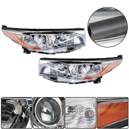 Front Headlights Headlamps For Toyota Highlander 2014-2016 Left+Right Side Clear