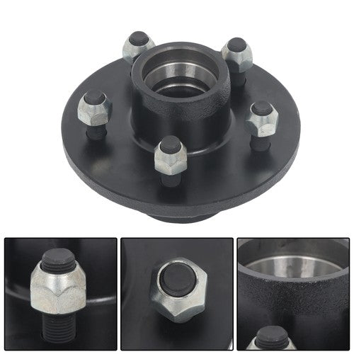 Idler Hub Round Spindle Kit Trailer Hub Kit With Bearing Kit For 5 Lug × 4.5"