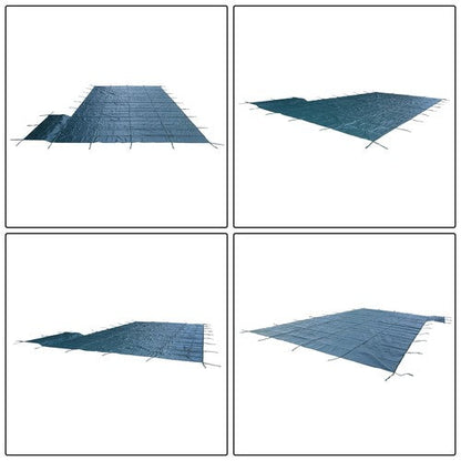 Inground Pool Safety Cover Fits 18 x 36ft With Right Steps Mesh Solid