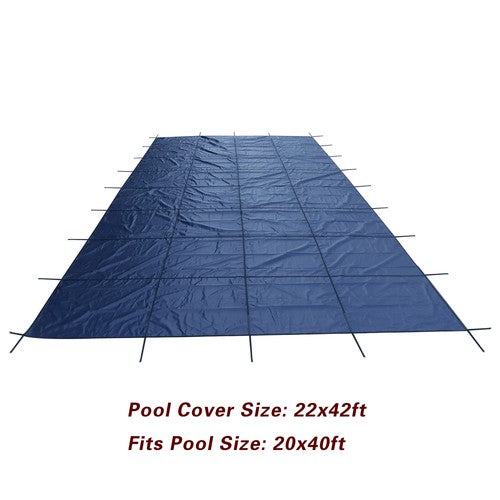 Inground Pool Safety Cover 20' × 40' Rectangle Safety Pool Covers Blue Mesh