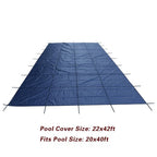 Inground Pool Safety Cover 20' × 40' Rectangle Safety Pool Covers Blue Mesh