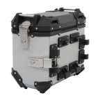 Silver 36L Motorcycle Side Case Hard Saddlebag Box Trunk Tour with Support Racks