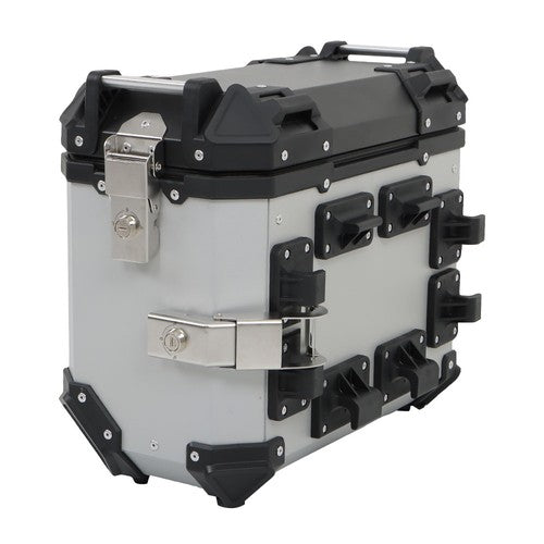 Silver 36L Motorcycle Side Case Hard Saddlebag Box Trunk Tour with Support Racks