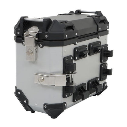Silver 36L Motorcycle Side Case Hard Saddlebag Box Trunk Tour with Support Racks