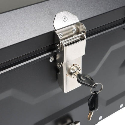 65L Black Motorcycle Tour Tail Box With Security Lock Waterproof Top Case