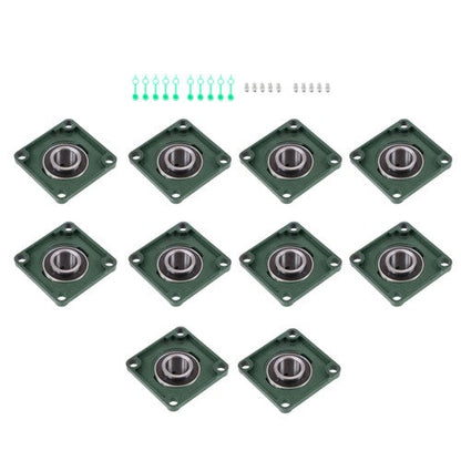10 Pack UCF208-24 Pillow Block Bearing 1 1/2" Bore 4-Bolt Self-Alignment