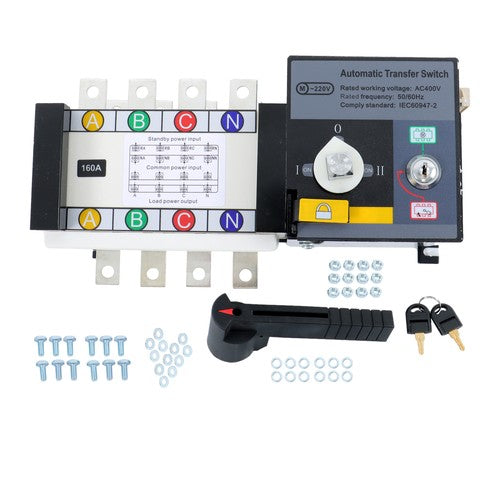 1PC ATS 160A 4 Poles 110V 220V Grid to AC Generator Automatic Transfer Switch