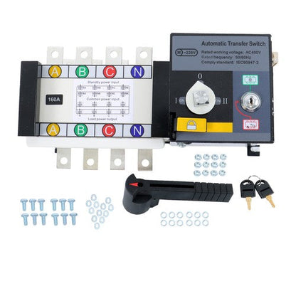 1PC ATS 160A 4 Poles 110V 220V Grid to AC Generator Automatic Transfer Switch