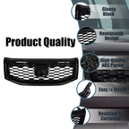 Gloss Black Front Bumper Upper Honeycomb Style Grille Fit 2012-2015 Honda Pilot