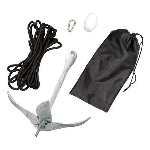 1-Pcs White 7.05lb Marine Kayak Anchor Kit Folding Grapnel Boat Anchor with Claw