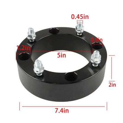 For Polaris Ranger RZR Wheel Spacers 4x156 2" 131mm M12x1.5 4Pcs Silver 2013+