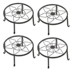 4 Pack 9inch Black Metal Plant Stands Heavy Duty Plants Holder Flower Pot Stand