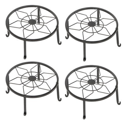 4 Pack 9inch Black Metal Plant Stands Heavy Duty Plants Holder Flower Pot Stand