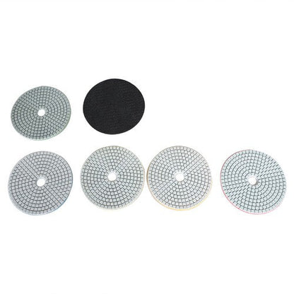 5 Inch Diamond Concrete Polishing Pads Wet Dry Set for Quartz Marble Stone NEW