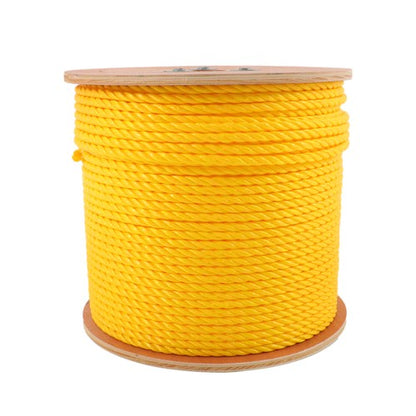 1/4" x 600' Yellow Twisted Polypropylene Rope Heavy Duty Poly Ropes For Outdoor