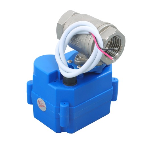Solid Motorized Ball Valve 1/2in Full Port SS 9-24V AC/DC NC Auto Return