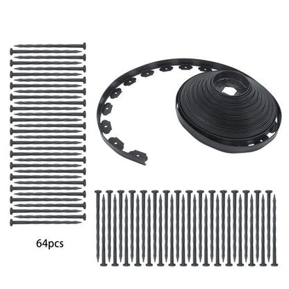Garden Edging Landscape Edging with 64 8in Spikes for Lawn 1.5 Inch 100FT Black