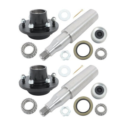 2 Sets 6 on 5.5" Trailer Axle Kit For 6000 lbs axles Idler Hub Kit #42 Spindle
