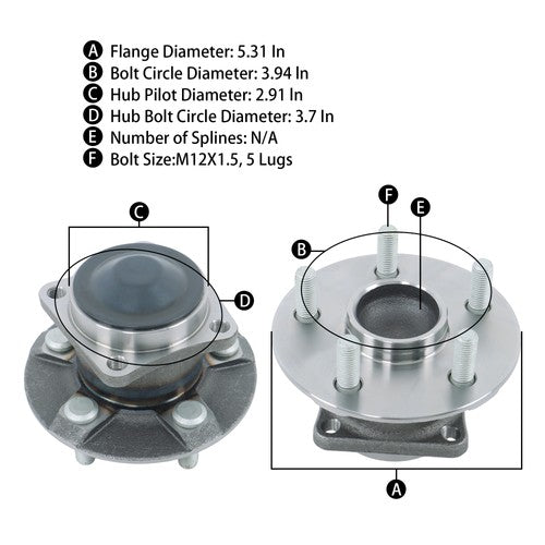 FWD Pair Rear Wheel Bearing Hubs For Toyota Celica Corolla Matrix Pontiac Vibe