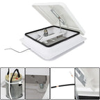 For Camper Trailer Universal White 14" �� 14" RV Roof Vent Fan Kit 12V 6" Blades