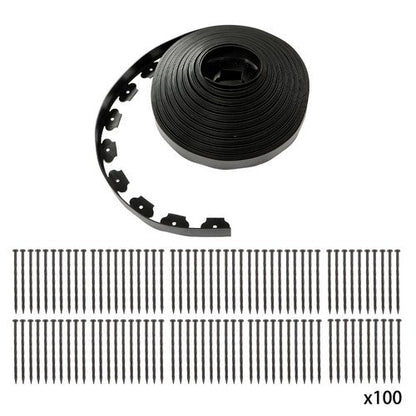80ft Landscape Edging with 100 Spikes Garden Edging for Lawn 2 Inch Tall