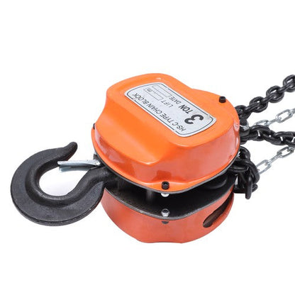 Hand Chain Hoist Steel 3Ton/6600 Lbs10ft/3m 360° swivel hook 1m lifting strap