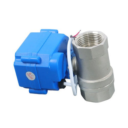 Solid Motorized Ball Valve 3/4in Full Port SS 9-24V AC/DC NC Auto Return