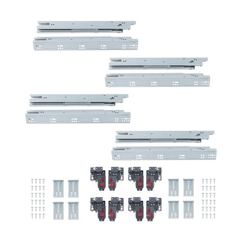 4Pair 18Inch Undermount Soft Close Drawer Slides with 3D Adjustable Lock Device